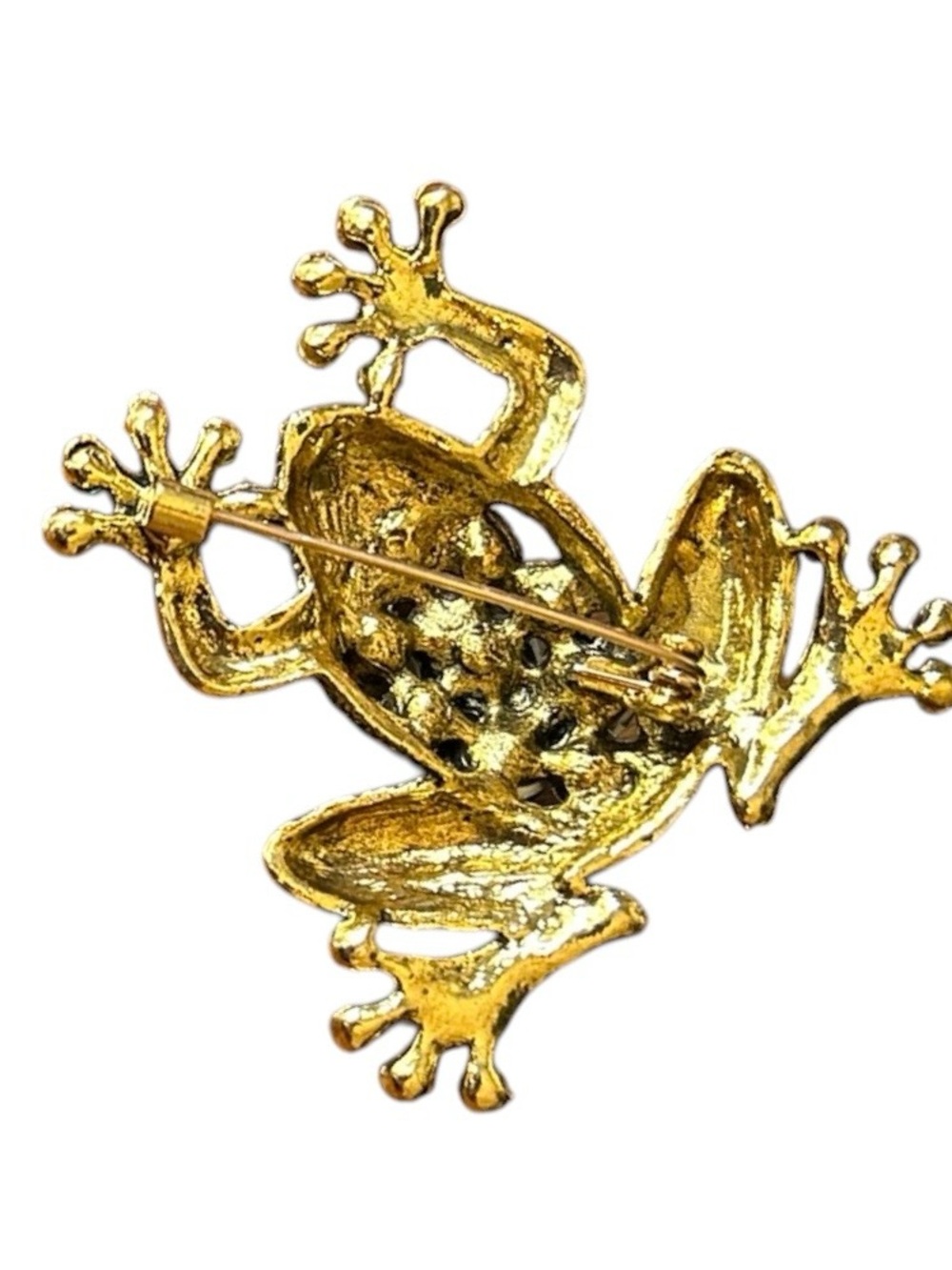 Charming Rhinestone Frog Brooch - Picture 3 of 4